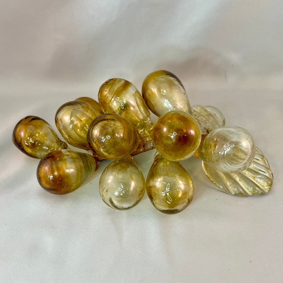 Unbranded Other - Vintage Blown Glass Grapes Cluster Amber Gold MCM Decor Large Excellent